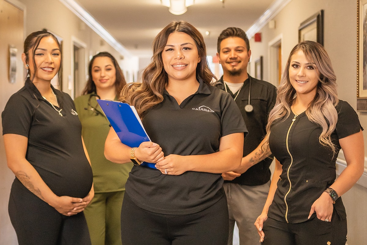 several nurses standing in the hallway at Gateway