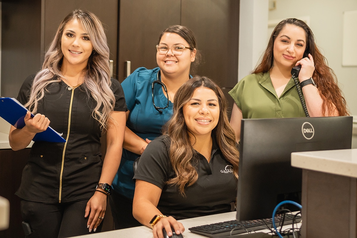 several nurses at the nurse's station at Gateway