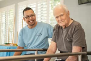 a rehab therapist and a patient at Gateway